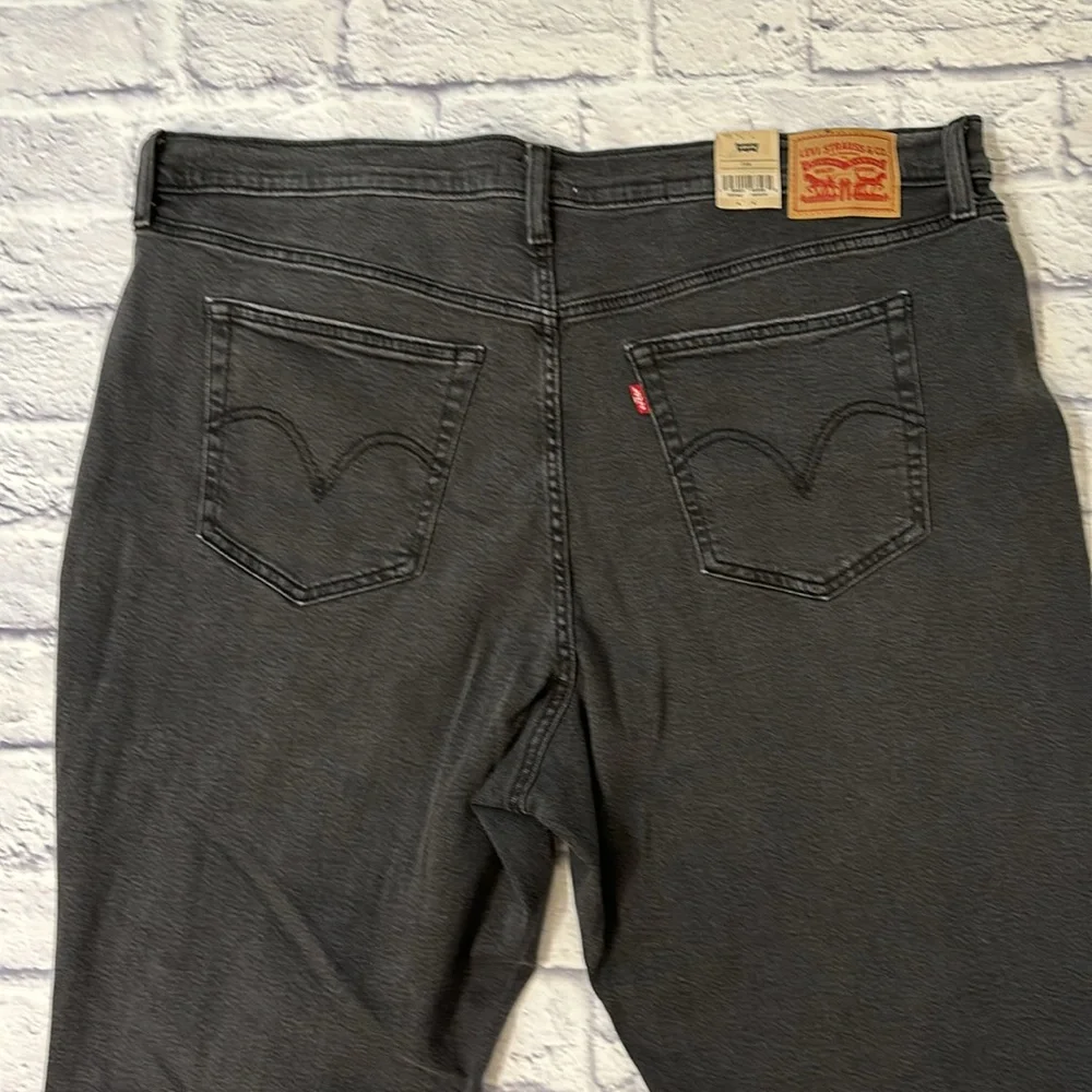 Levi’s Wedgie Straight High Rise Black Denim Cropped Jeans Plus Size 24W NWT